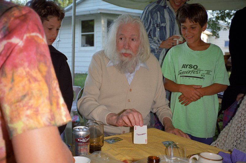 Raymond doing tricks for kids.