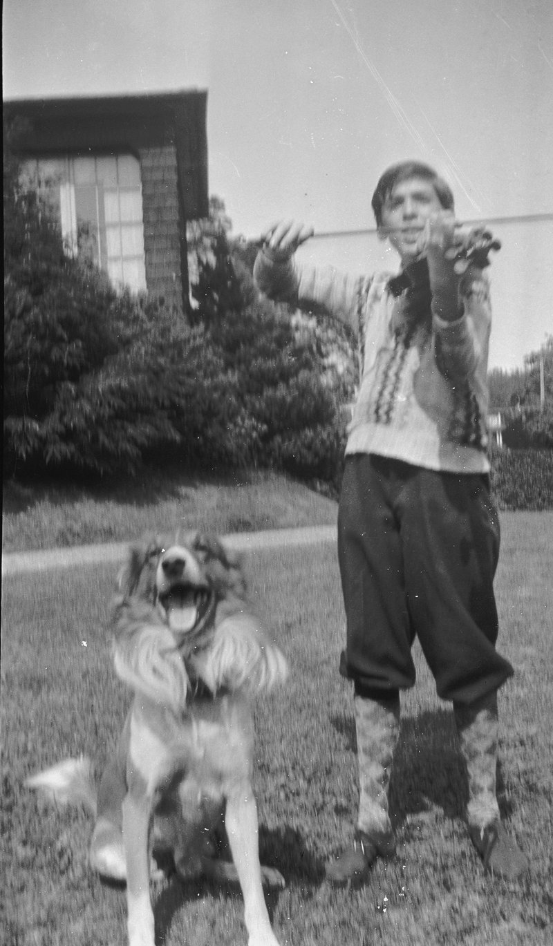 Raymond and his dog, Lucky.